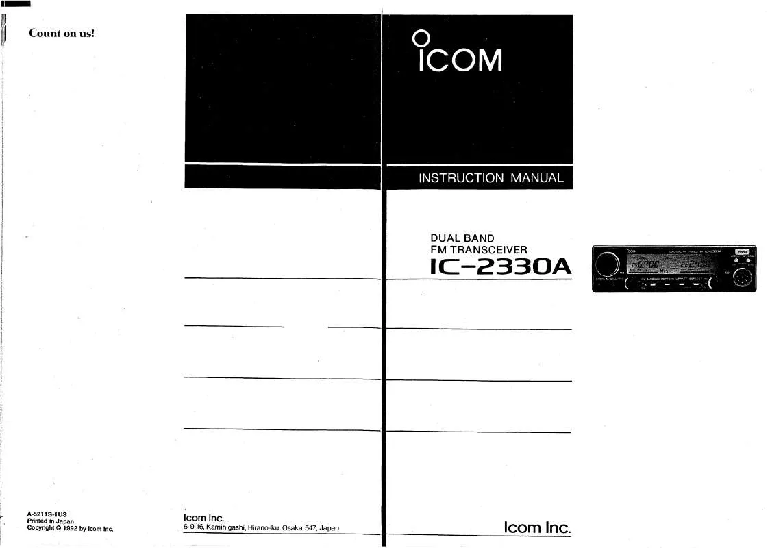 Mode d'emploi ICOM IC-2330A