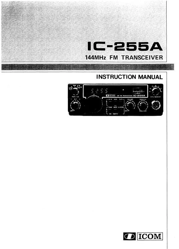Mode d'emploi ICOM IC-255A