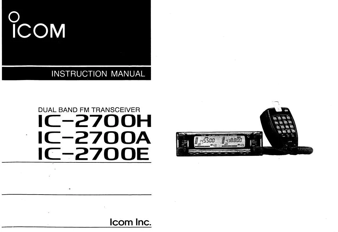 Mode d'emploi ICOM IC-2700H-A-E