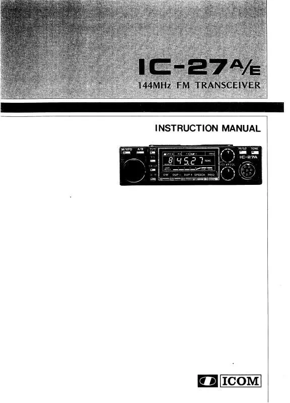 Mode d'emploi ICOM IC-27A-E