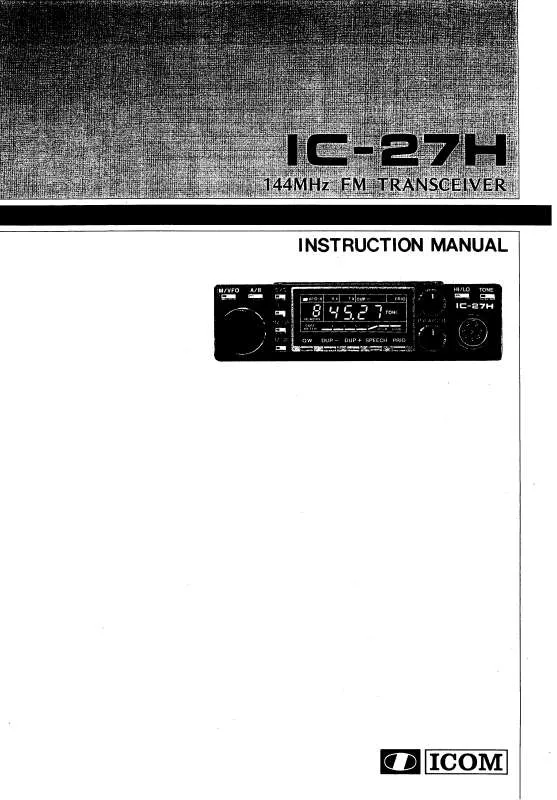 Mode d'emploi ICOM IC-27H