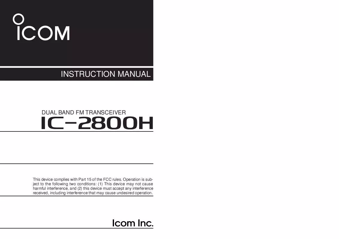 Mode d'emploi ICOM IC-2800H