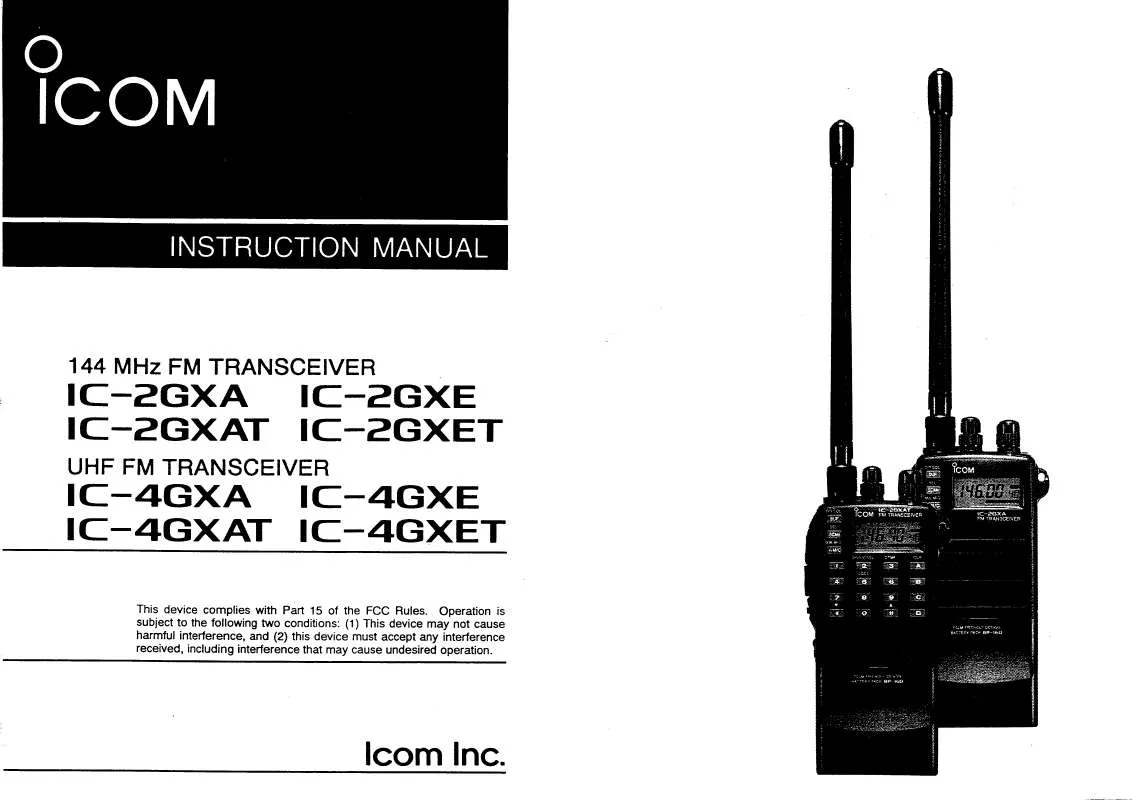 Mode d'emploi ICOM IC-2GXA