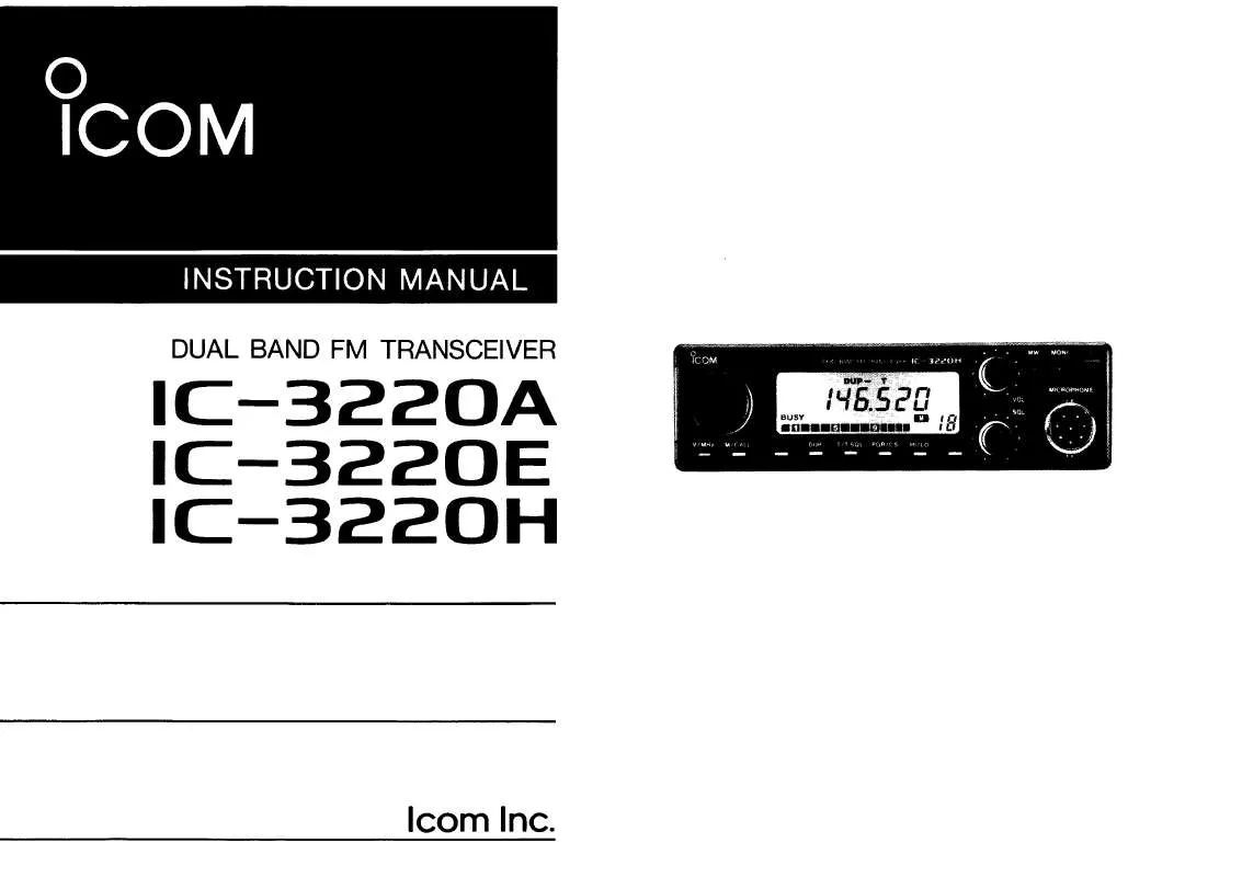 Mode d'emploi ICOM IC-3220A-E-H