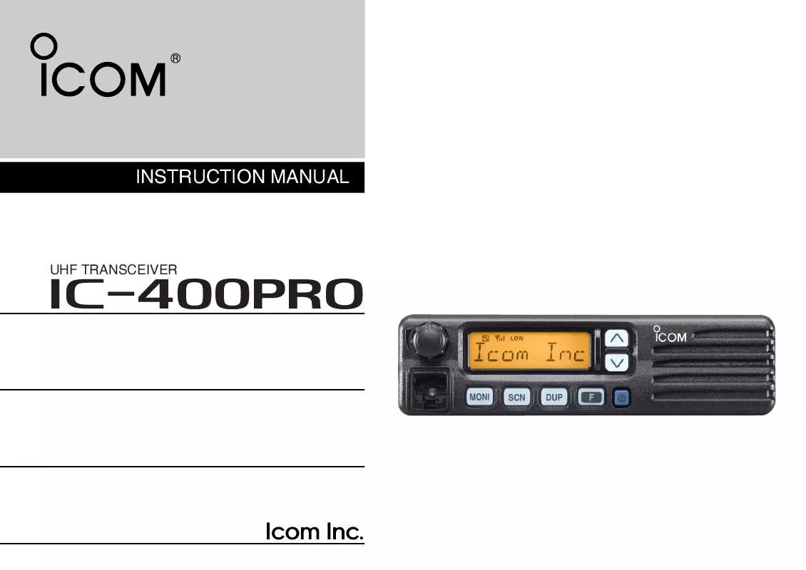 Mode d'emploi ICOM IC-400PRO