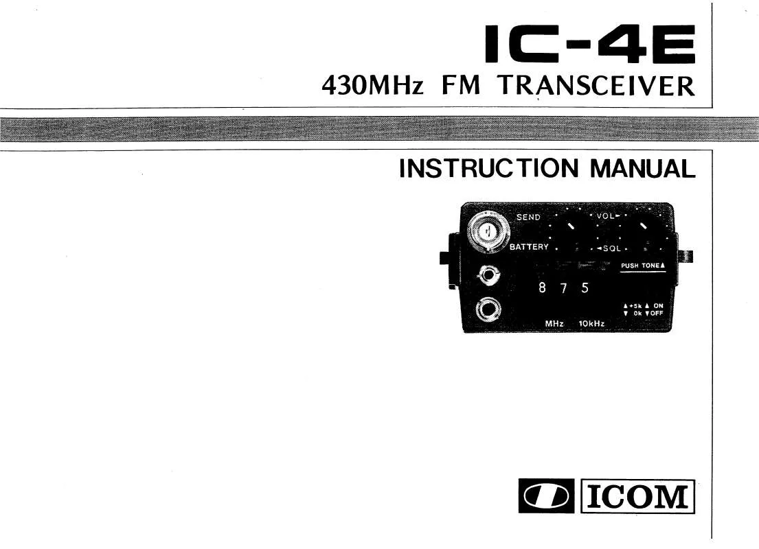Mode d'emploi ICOM IC-4E