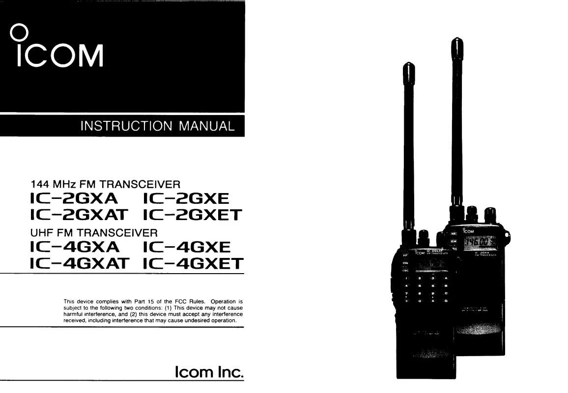 Mode d'emploi ICOM IC-4GXE