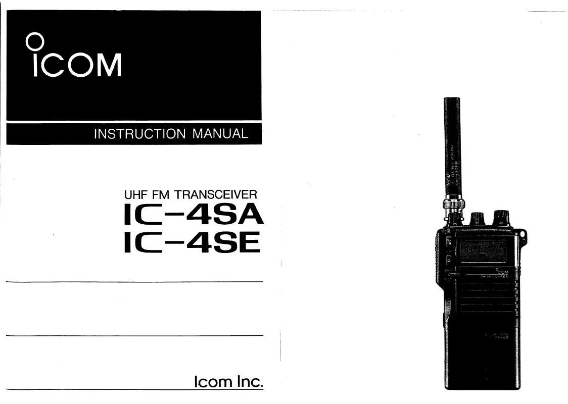 Mode d'emploi ICOM IC-4SA