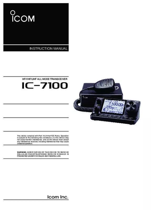 Mode d'emploi ICOM IC 7100