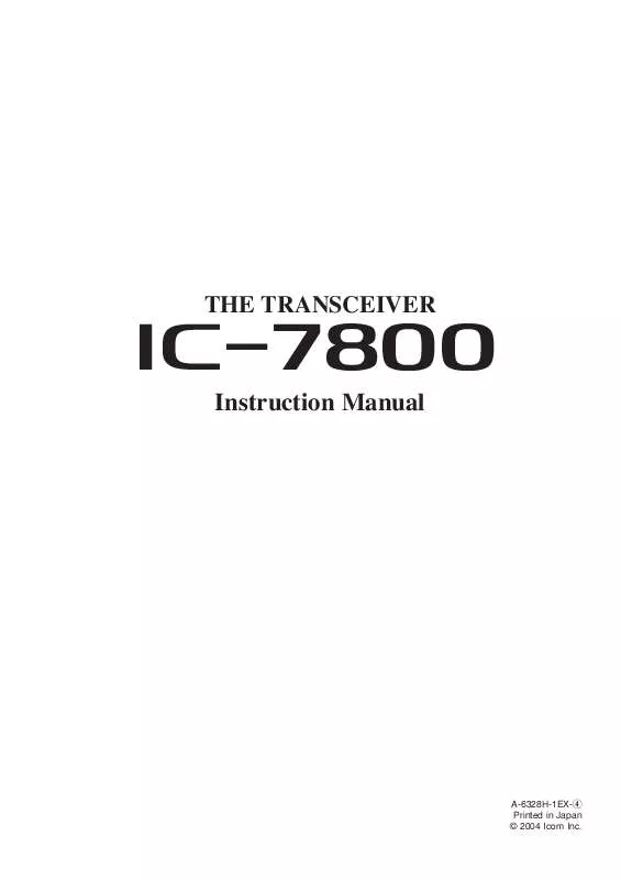 Mode d'emploi ICOM IC-7800