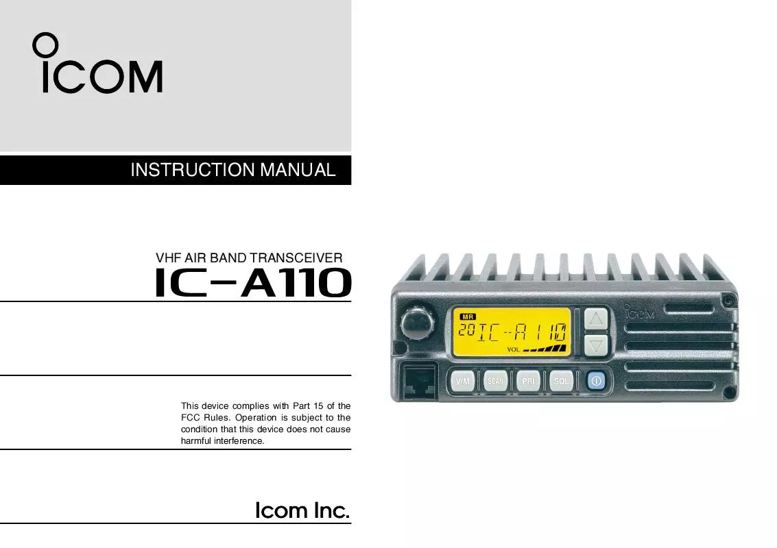 Mode d'emploi ICOM IC-A110