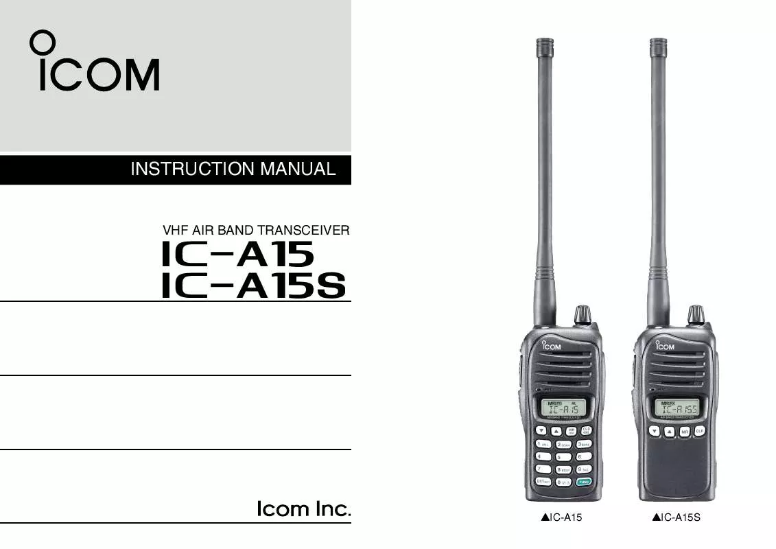 Mode d'emploi ICOM IC-A15S