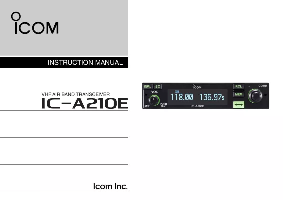 Mode d'emploi ICOM IC-A210E