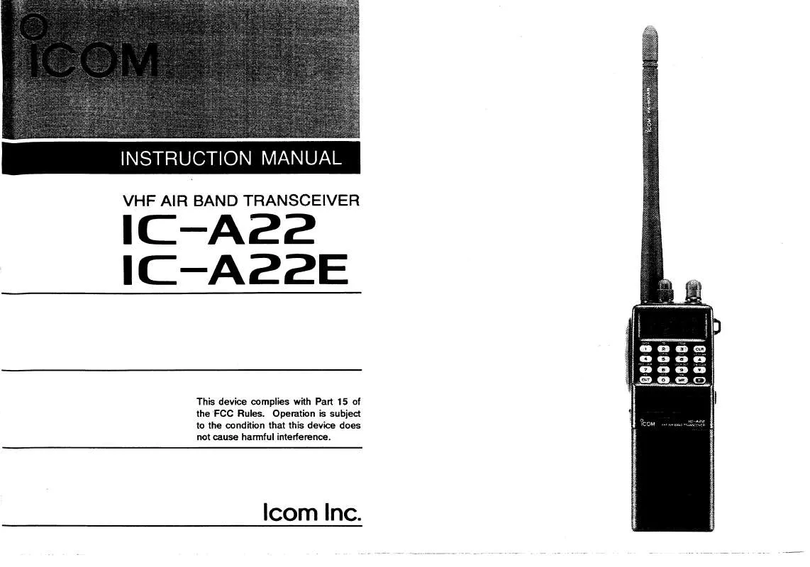 Mode d'emploi ICOM IC-A22-E