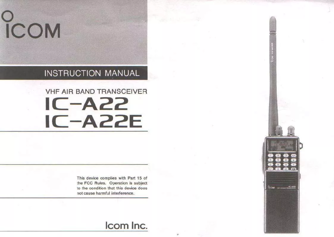 Mode d'emploi ICOM IC-A22