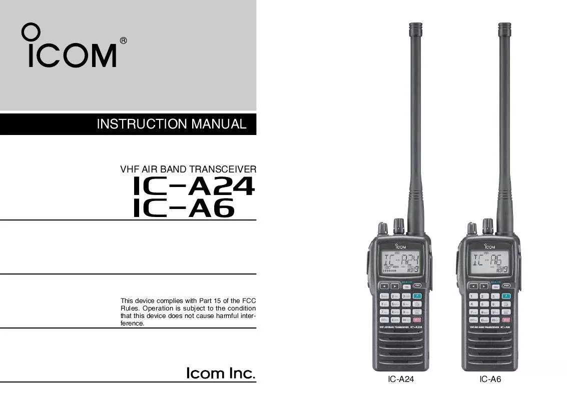 Mode d'emploi ICOM IC-A24