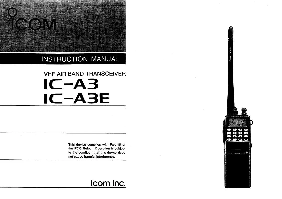 Mode d'emploi ICOM IC-A3E