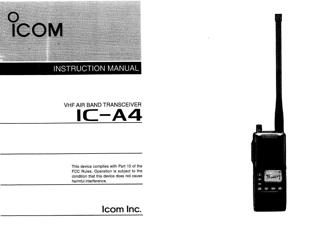Mode d'emploi ICOM IC-A4