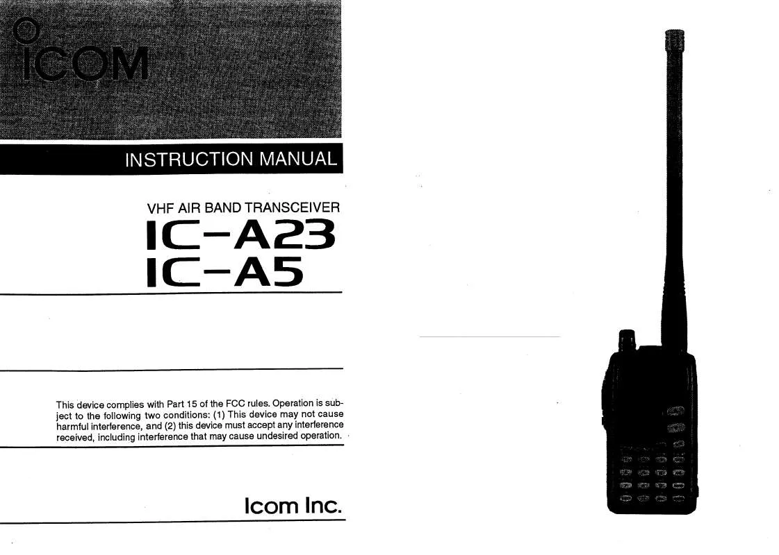 Mode d'emploi ICOM IC-A5