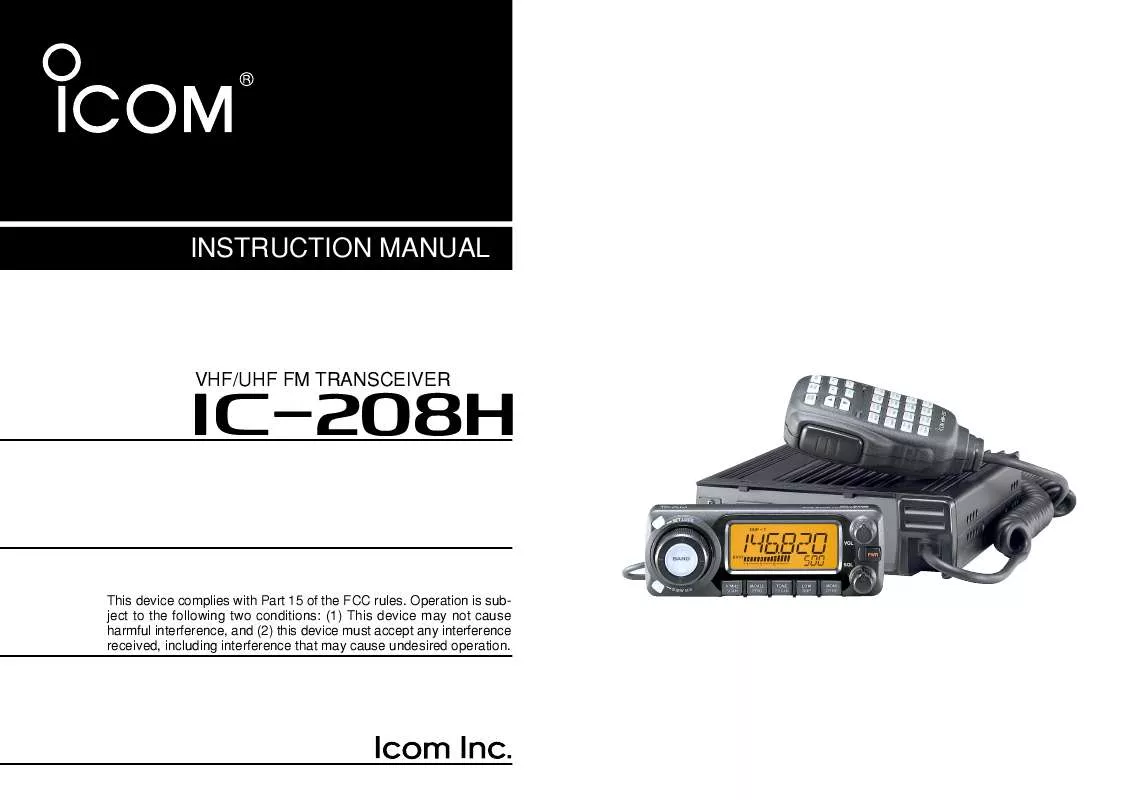 Mode d'emploi ICOM IC-E208H