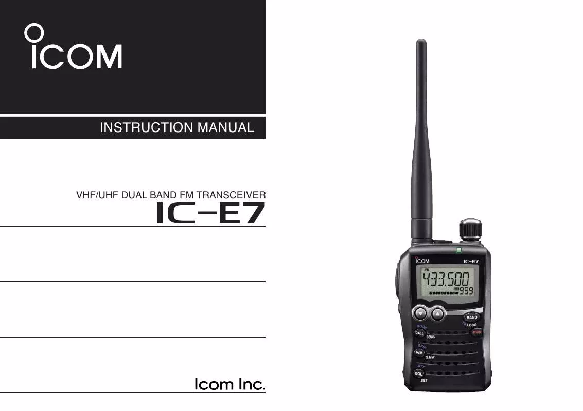 Mode d'emploi ICOM IC-E7