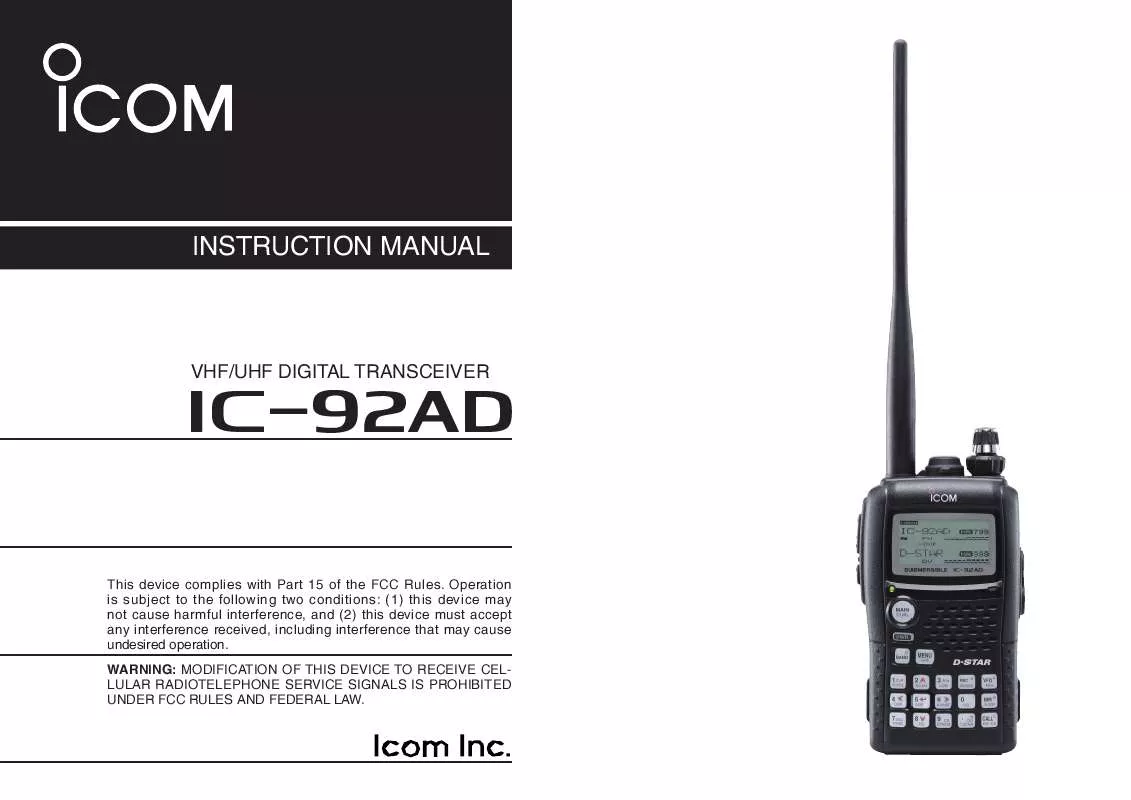 Mode d'emploi ICOM IC-E92D