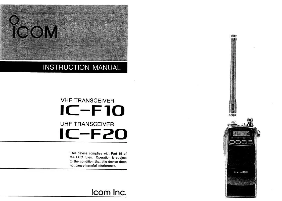 Mode d'emploi ICOM IC-F10