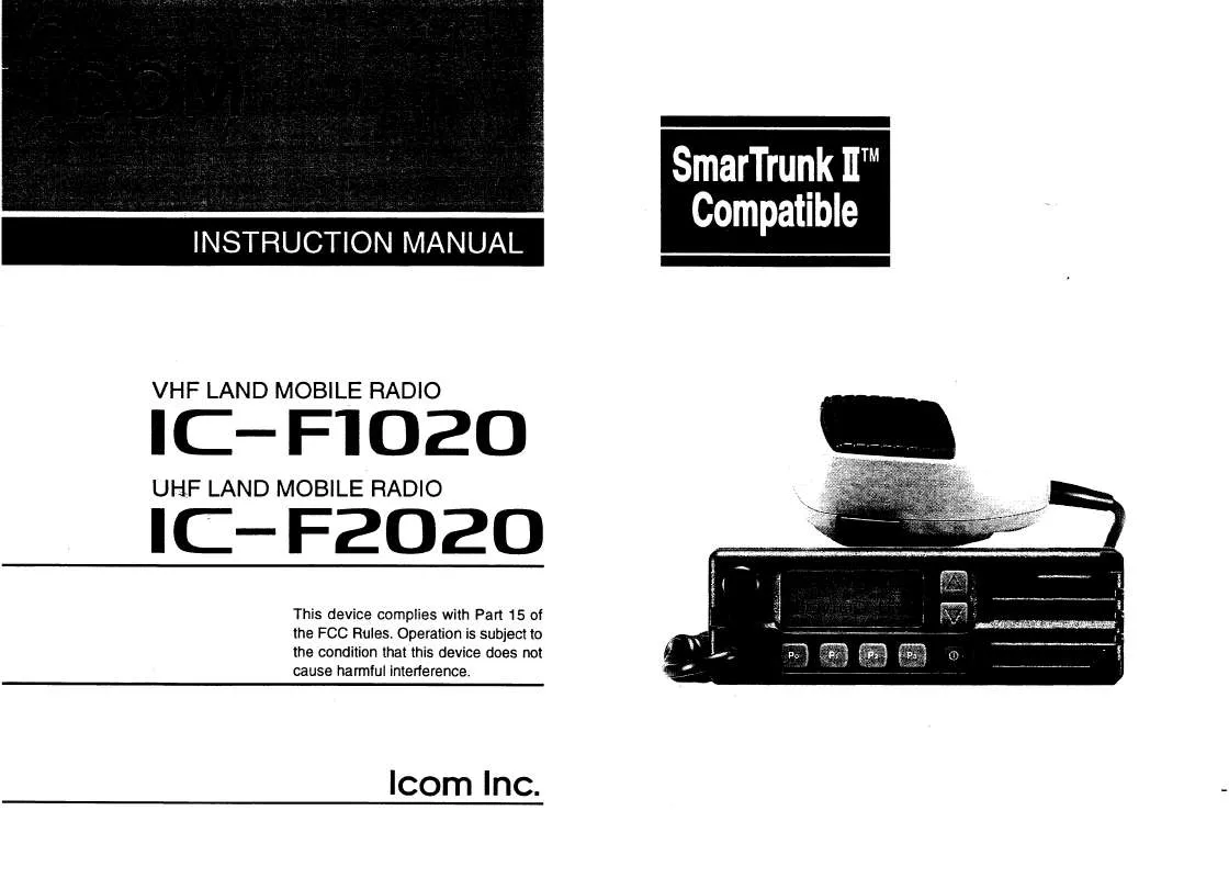 Mode d'emploi ICOM IC-F1020