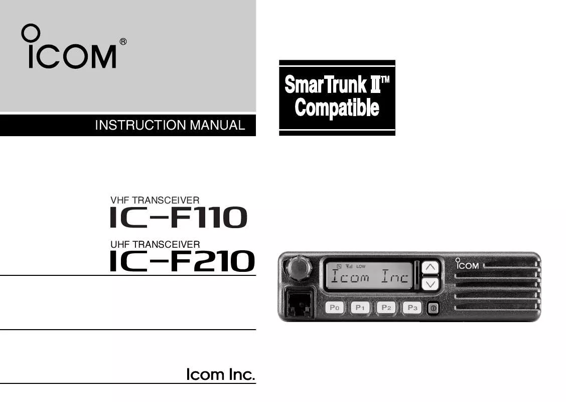 Mode d'emploi ICOM IC-F110