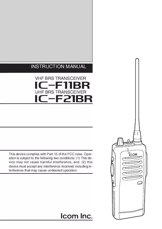 Mode d'emploi ICOM IC-F11BR