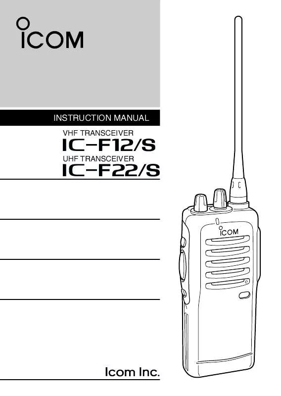 Mode d'emploi ICOM IC-F12
