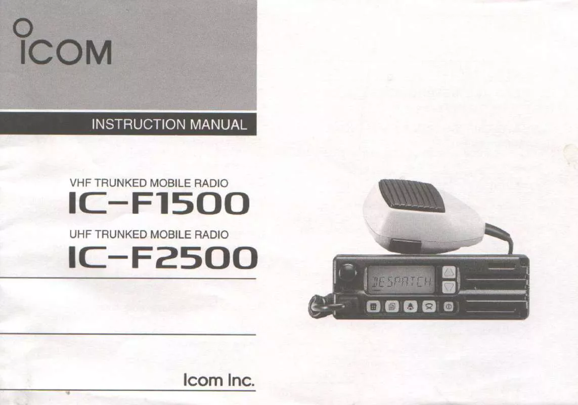 Mode d'emploi ICOM IC-F1500