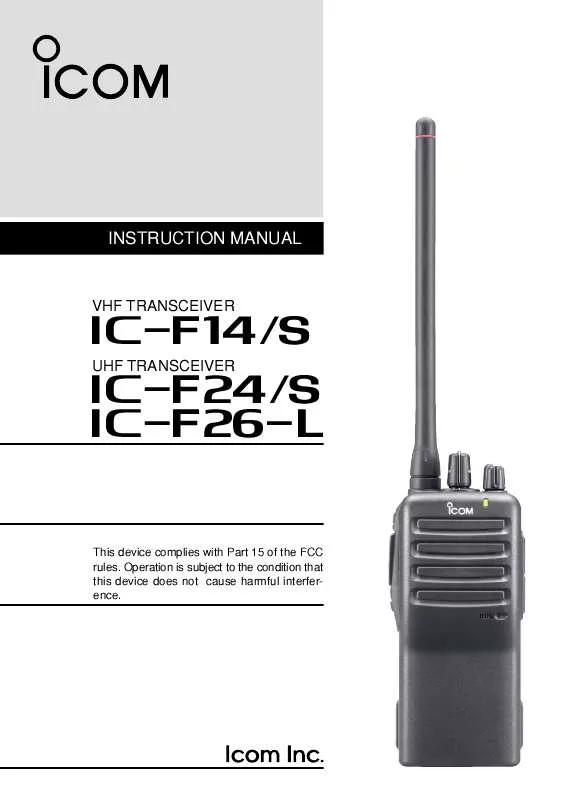 Mode d'emploi ICOM IC-F26-L