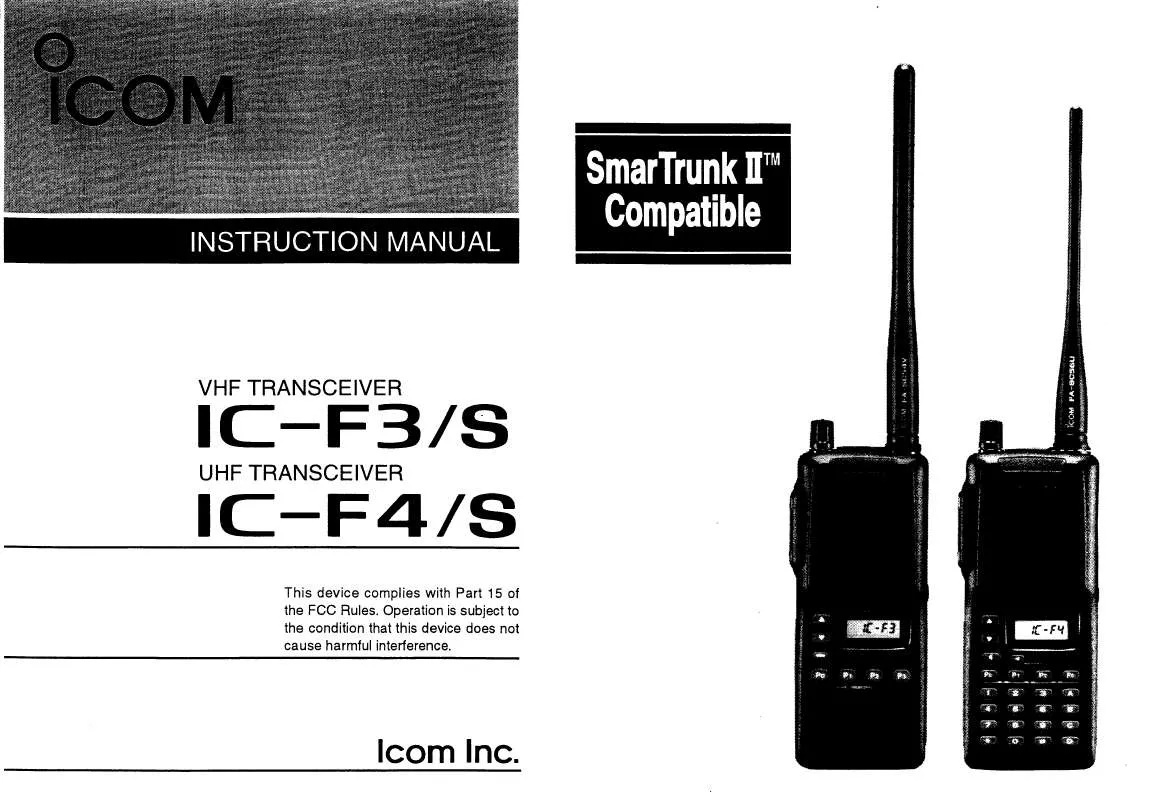 Mode d'emploi ICOM IC-F3-S