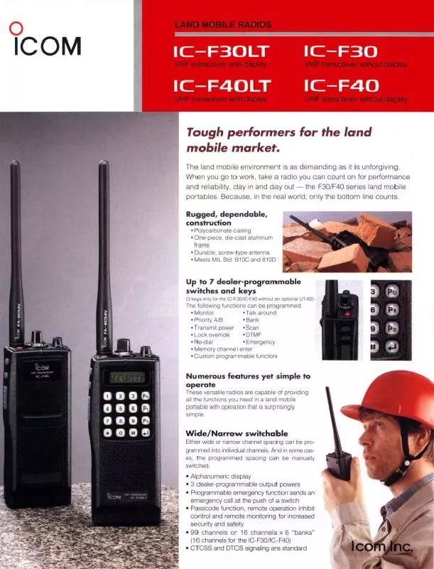 Mode d'emploi ICOM IC-F30