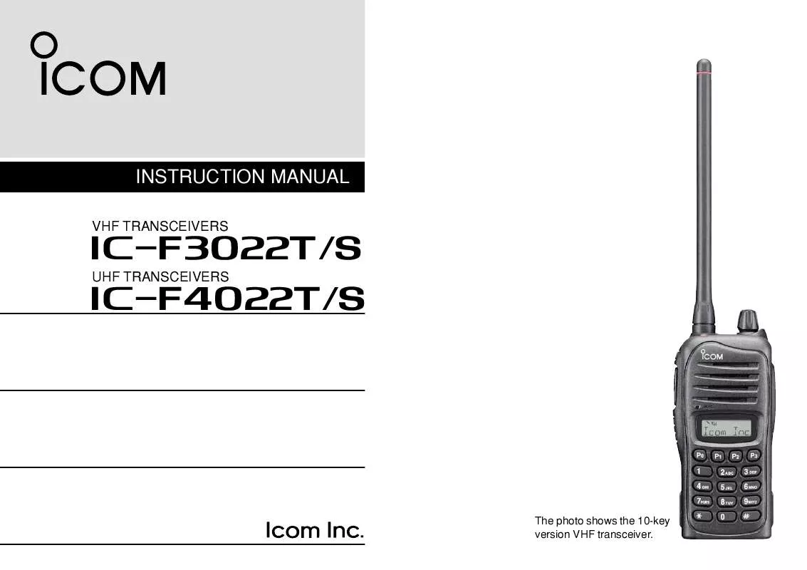 Mode d'emploi ICOM IC-F3022