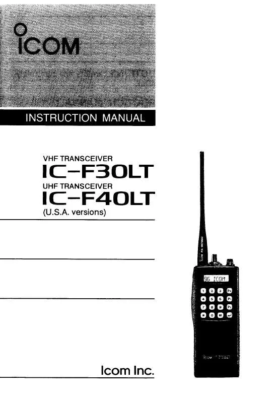 Mode d'emploi ICOM IC-F30LT