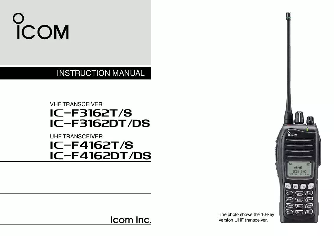 Mode d'emploi ICOM IC-F3162DT