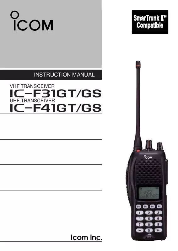 Mode d'emploi ICOM IC-F31GT