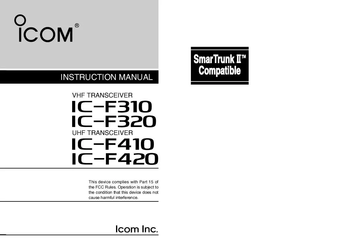 Mode d'emploi ICOM IC-F410