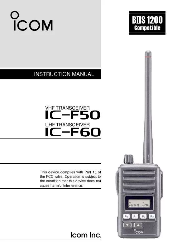 Mode d'emploi ICOM IC-F50