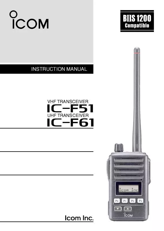 Mode d'emploi ICOM IC-F61