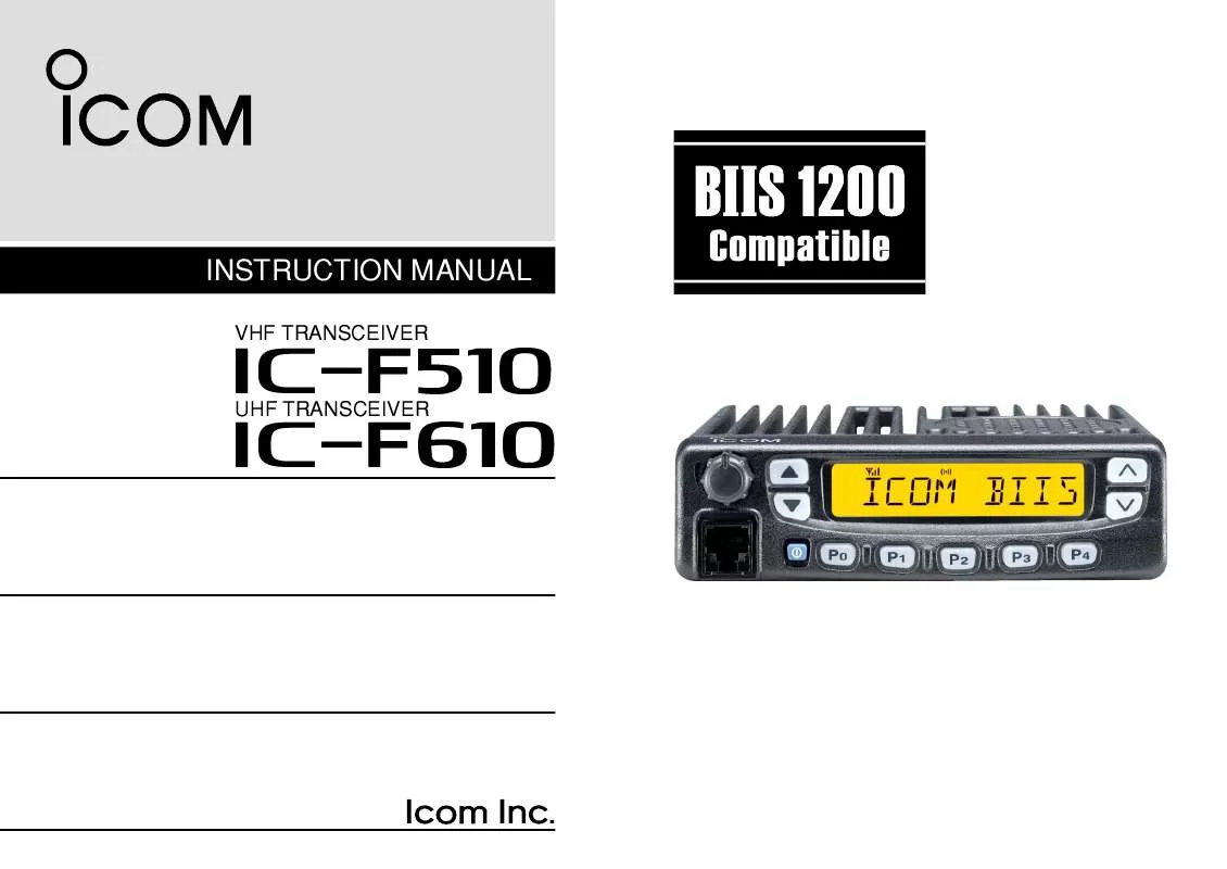 Mode d'emploi ICOM IC-F610
