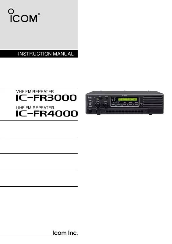 Mode d'emploi ICOM IC-FR4000