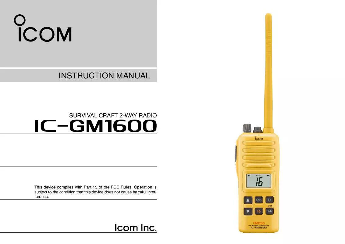 Mode d'emploi ICOM IC-GM1600