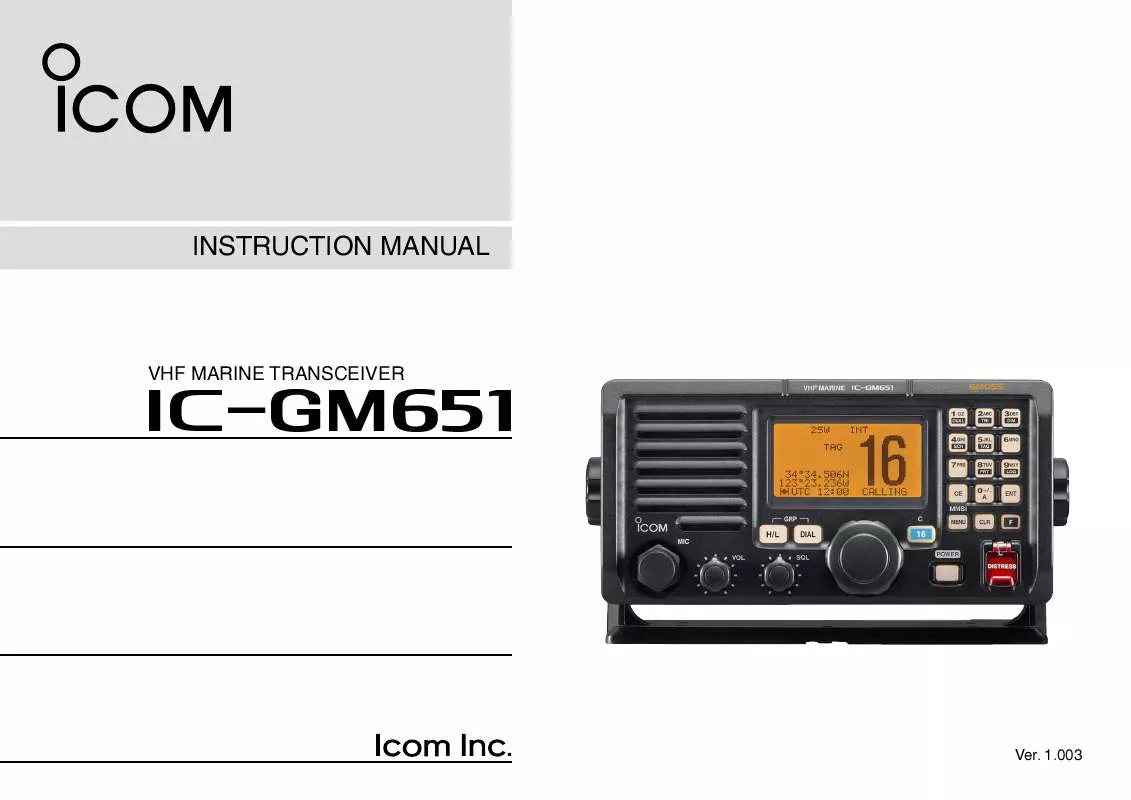 Mode d'emploi ICOM IC-GM651