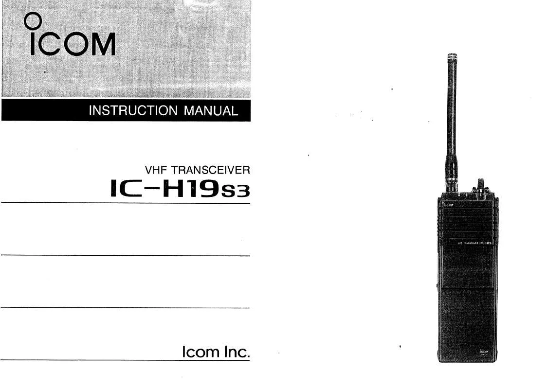 Mode d'emploi ICOM IC-H19S3