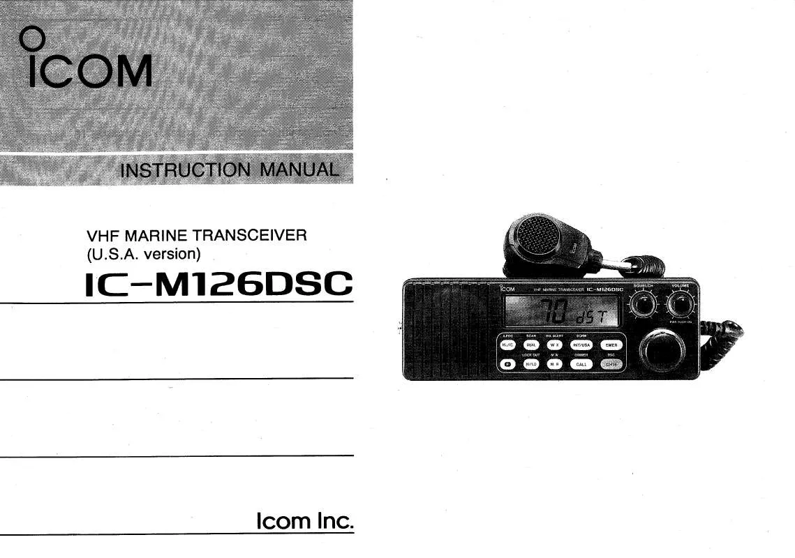 Mode d'emploi ICOM IC-M126DSC