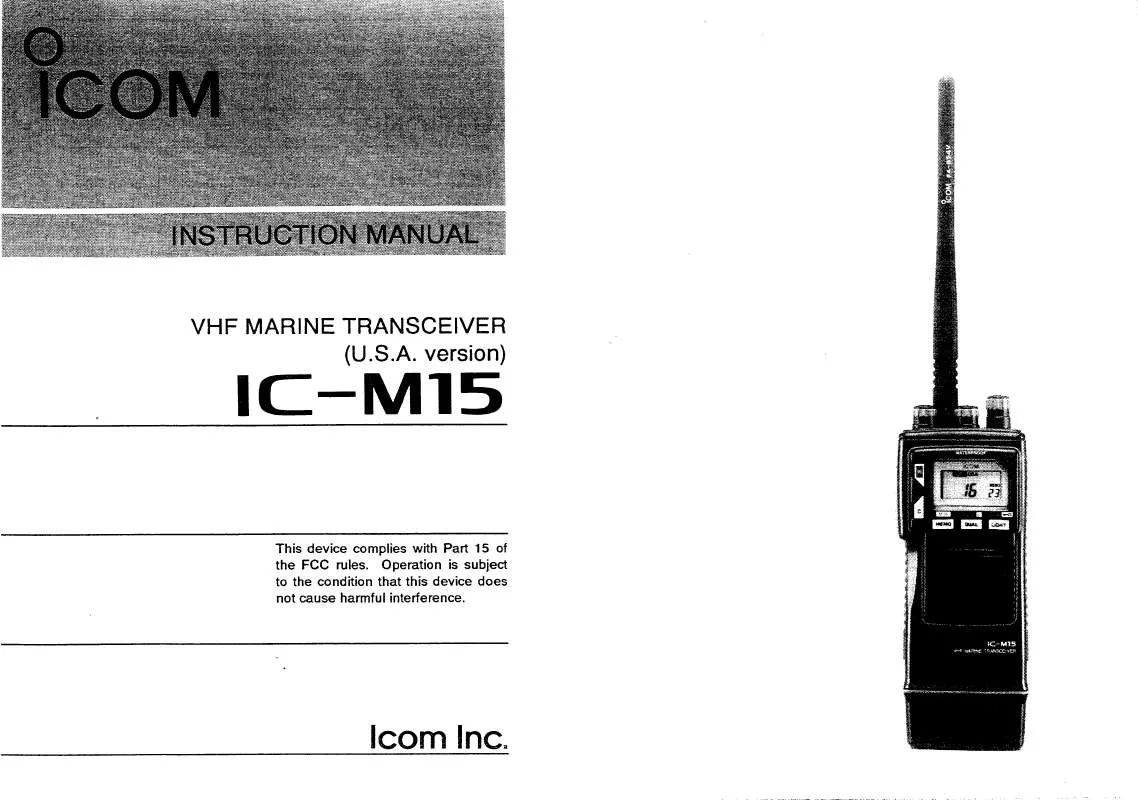 Mode d'emploi ICOM IC-M15-USA