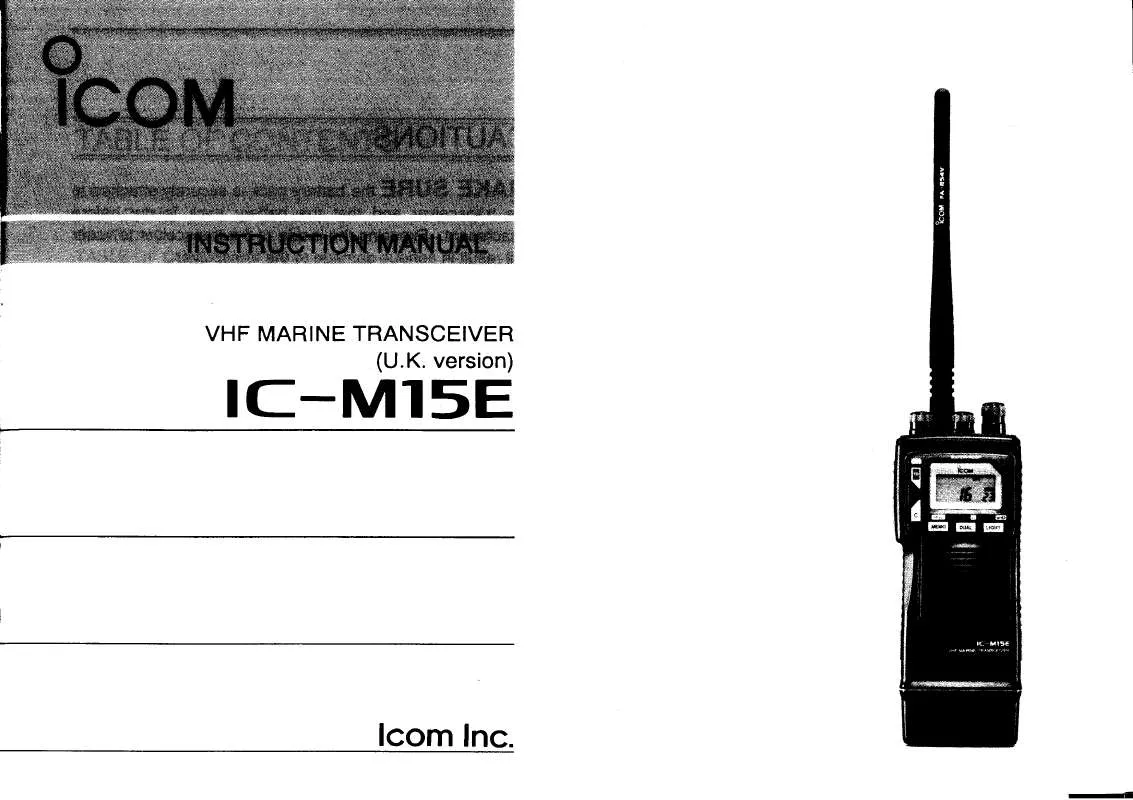 Mode d'emploi ICOM IC-M15E-UK VERSION-